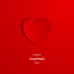 Happy Valentine Day greeting card with heart, vector illustration of loving heart