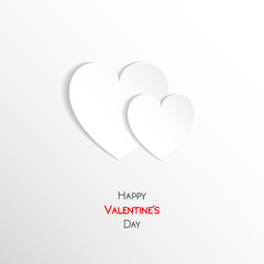 Happy Valentine Day greeting card with hearts, vector illustration of loving hearts
