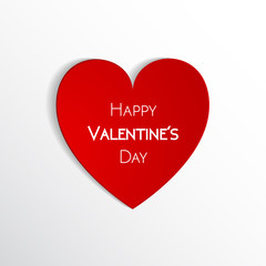Happy Valentine Day greeting card with heart, vector illustration of loving heart