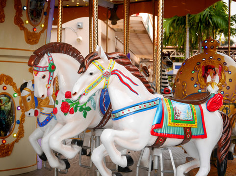 White horse carousel