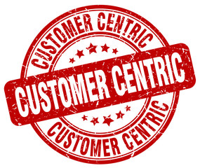 customer centric red grunge stamp