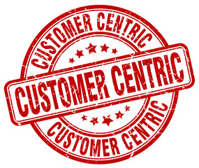 customer centric red grunge stamp