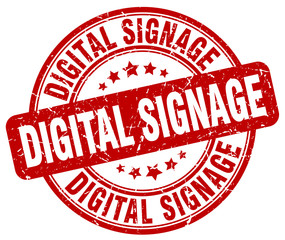 digital signage red grunge stamp