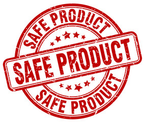 safe product red grunge stamp