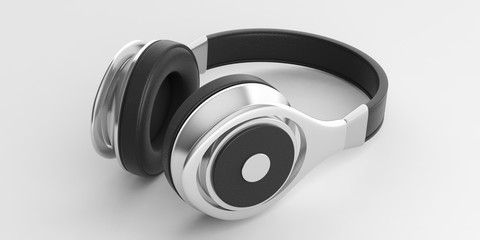 Pair of wireless headphones. 3d illustration