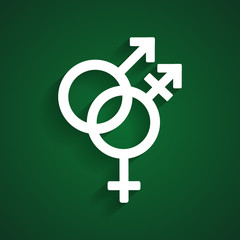 Trans gender white symbol on green background