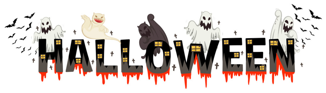 Font design for word halloween