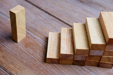 Wooden block for business concept.
