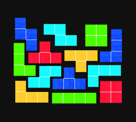 geometric shapes on black background - puzzle video game