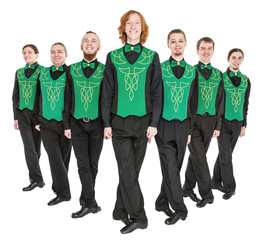 Group of irish dancer isolated