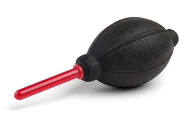 Silicone blower or Rubber Air Pump Dust Cleaner for camera and lenses isolated on white background with clipping path.