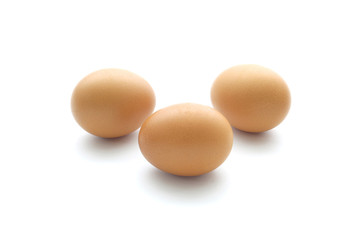 close up egg isolated on white background