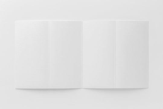 Mockup of opened brochure at white background