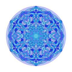 Mandala in blue tones. Vector illustration.