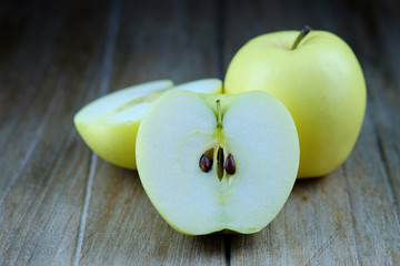 Golden apple isolated.