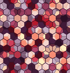 Modern Seamless pattern of Hexagons multicolor abstract geometric background. Vector illustration.