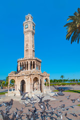Fototapeta na wymiar Izmir. Turkey. Clock tower. The famous clock tower became the symbol of Izmir, located in square