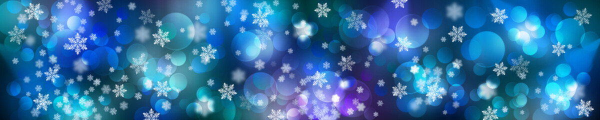 Festive New Year background. Beautiful bokeh. Banner.