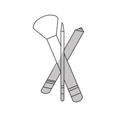 brush makeup related icon image vector illustration design 