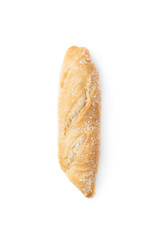 Bread loaf on white background.