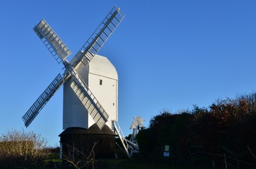 Fototapeta na wymiar A British windmill in the West Sussex Countryside.
