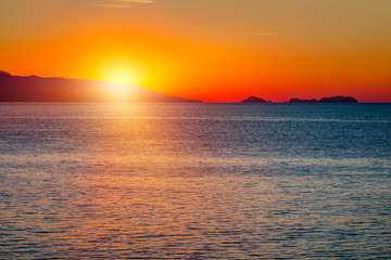 Golden natural sea sunset