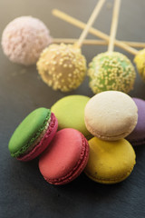 French colorful macarons