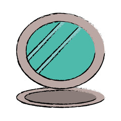 cosmetic mirror icon image vector illustration design 