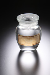 jar with clear liquid