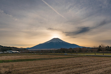 Obraz premium 日没の富士山