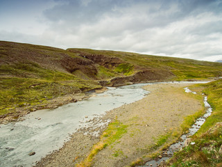 Summer Iceland landscape with a river