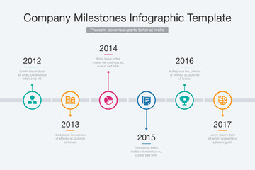 Obraz premium Vector Infographic Company Milestones Timeline Template.