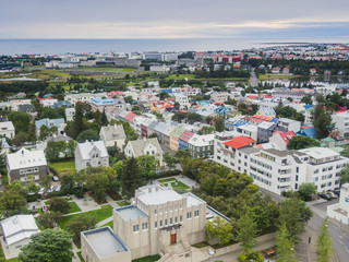 Fototapeta na wymiar City of Reykjavik from the top