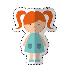 cute little girl isolated icon vector illustration design