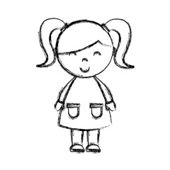 cute little girl isolated icon vector illustration design