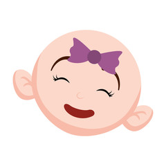 happy baby girl  face icon image vector illustration design 