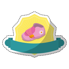 girl shoe baby shower related emblem image vector illustration design 