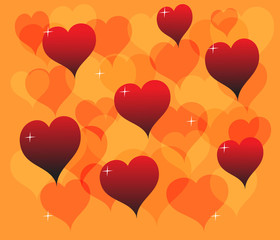 Pattern from hearts, a romantic background for St. Valentine's Day
