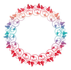 Abstract silhouette floral frame.