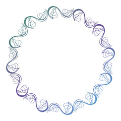 Abstract silhouette floral frame.