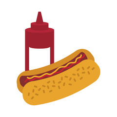hot dog fast food related icon image vector illustration design 