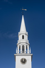 Fototapeta na wymiar Colonial Church Spire in New England