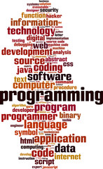 Obraz premium Programming word cloud concept. Vector illustration
