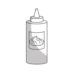 sauce bottle fast food related icon image vector illustration design 