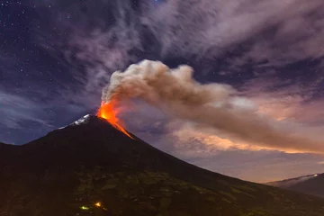 Keuken spatwand met foto Tungurahua volcano explosion © ecuadorquerido