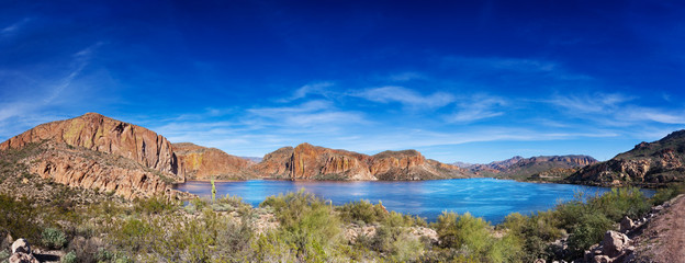 Canyon Lake, one of four reservoirs formed by the Mormon Flats Dam on the Salt River, is part of...