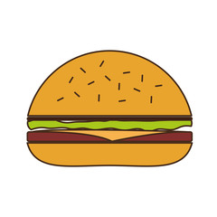 hamburger fast food related icon image vector illustration design 