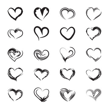 Icons heart sketch.