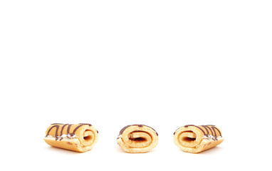 biscuit with chocolate. Isolated mock up.