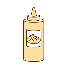 sauce bottle fast food related icon image vector illustration design 